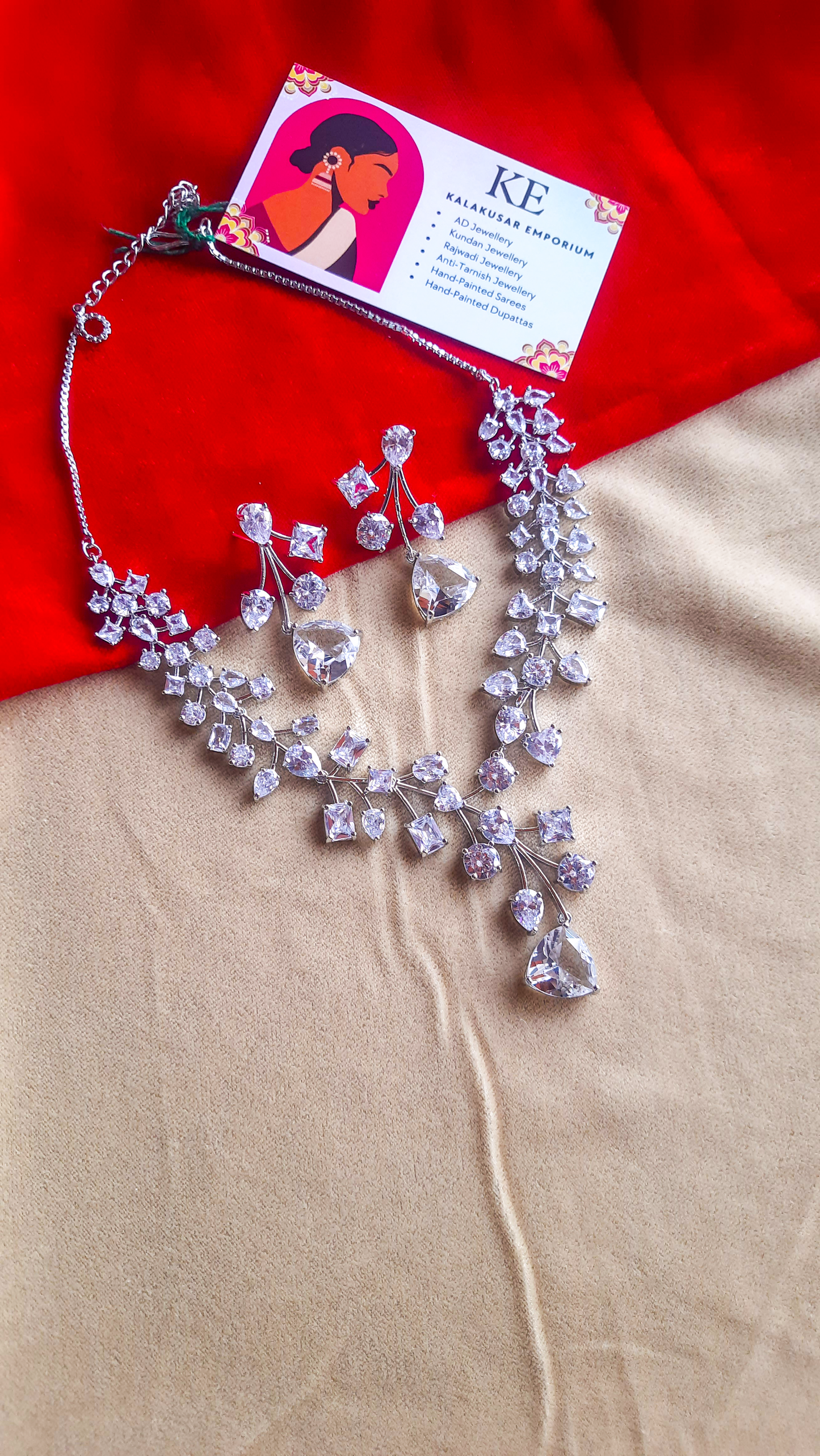 Crystal Bloom: Stylish AD Stone Jewelry Set