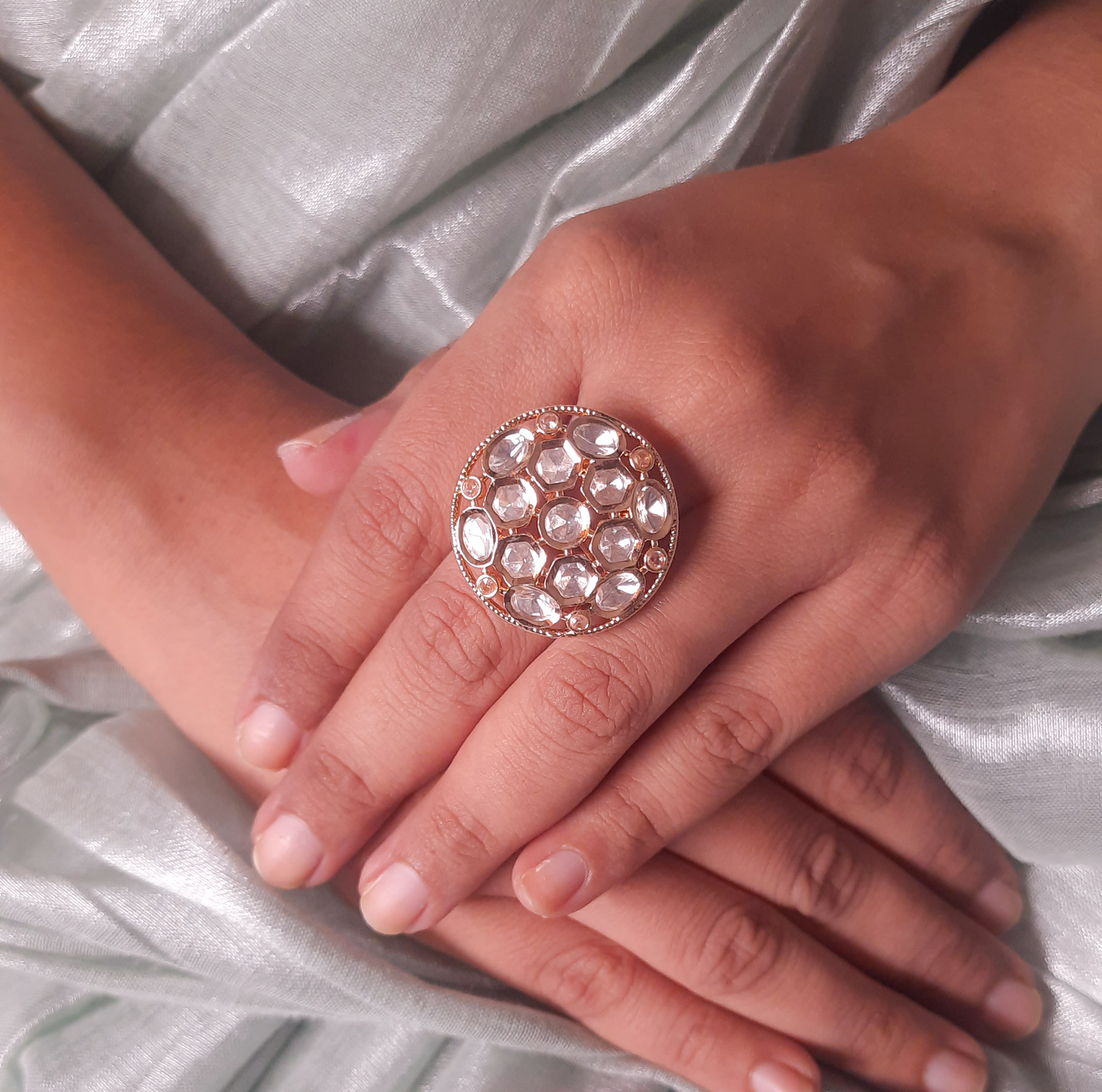 Regal Charm Moissanite Adjustable Ring
