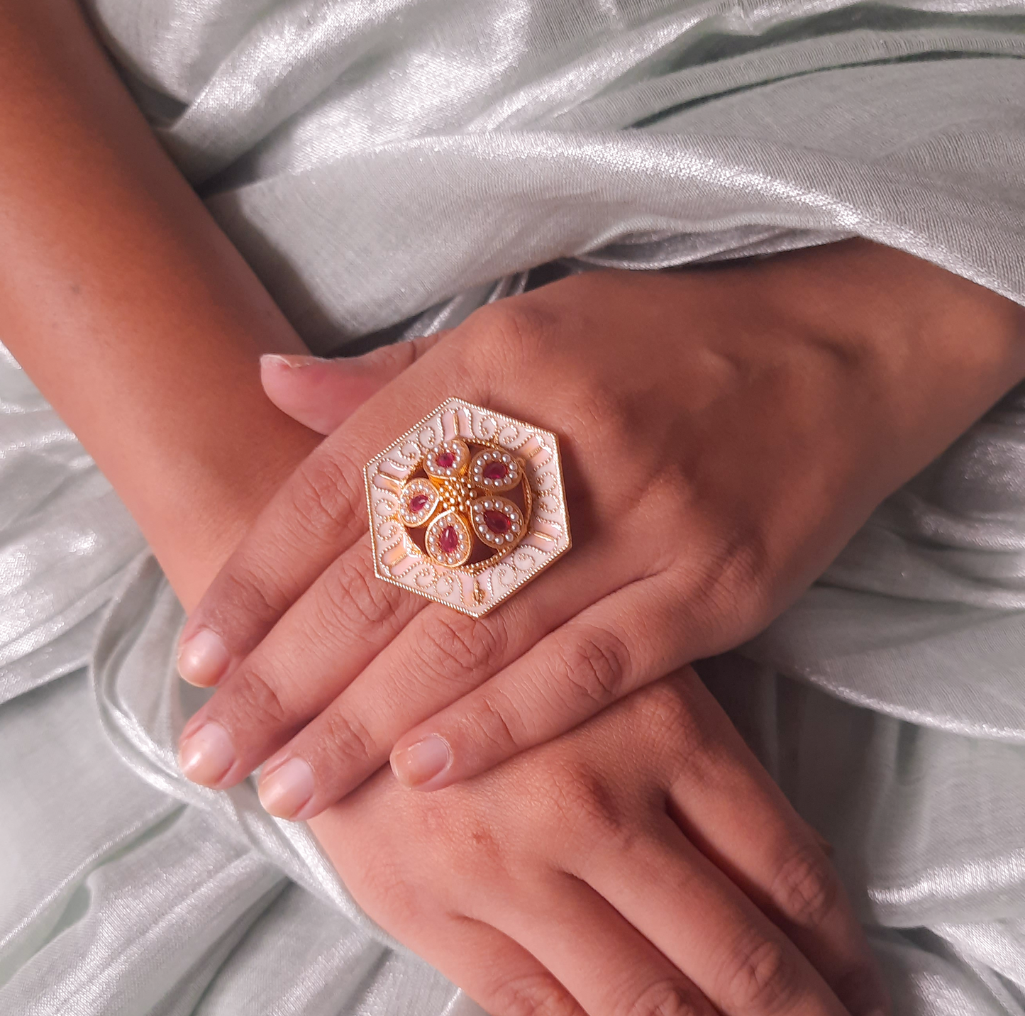 Royal Rani Meenakari Bridal Ring