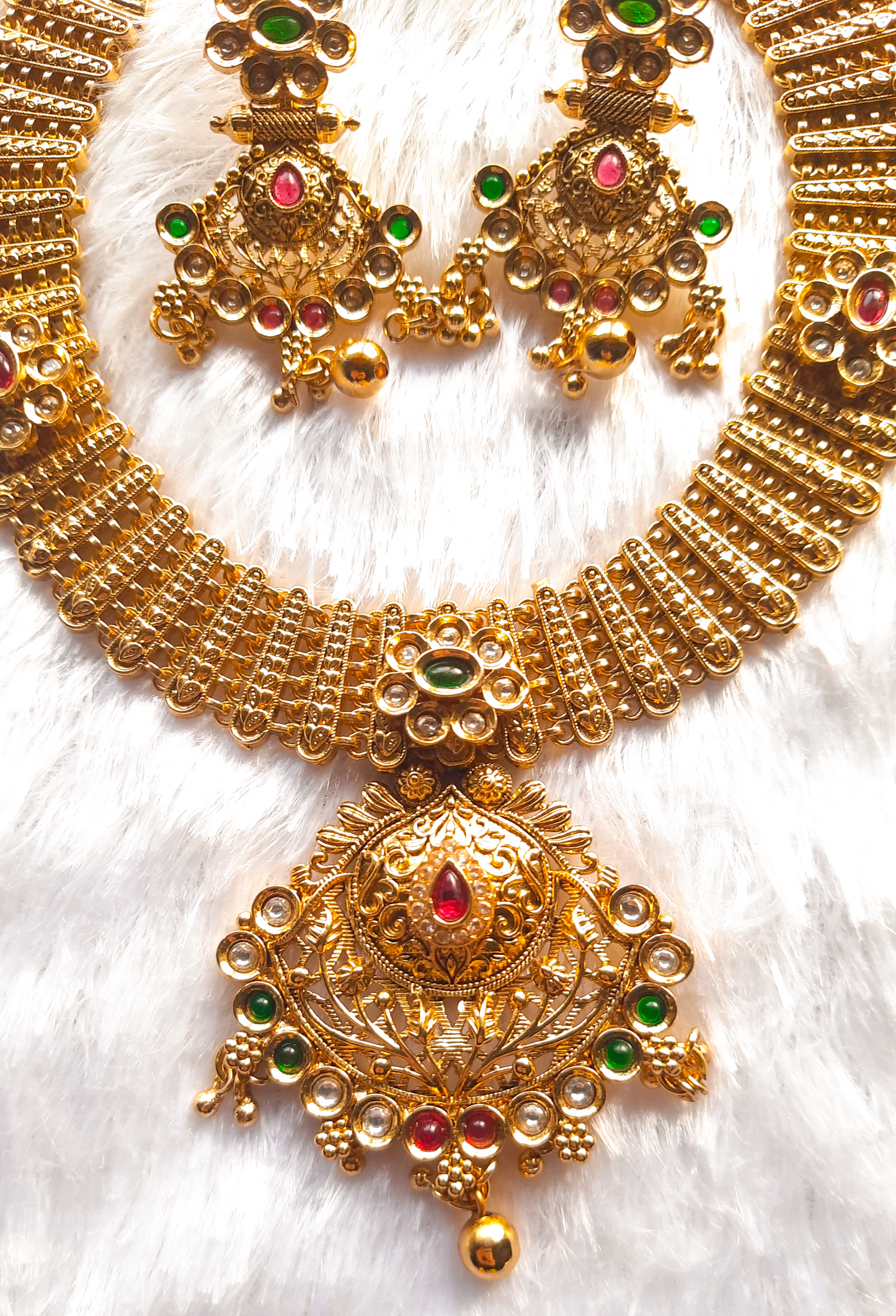 Antique Finish Rajwadi Necklace Set