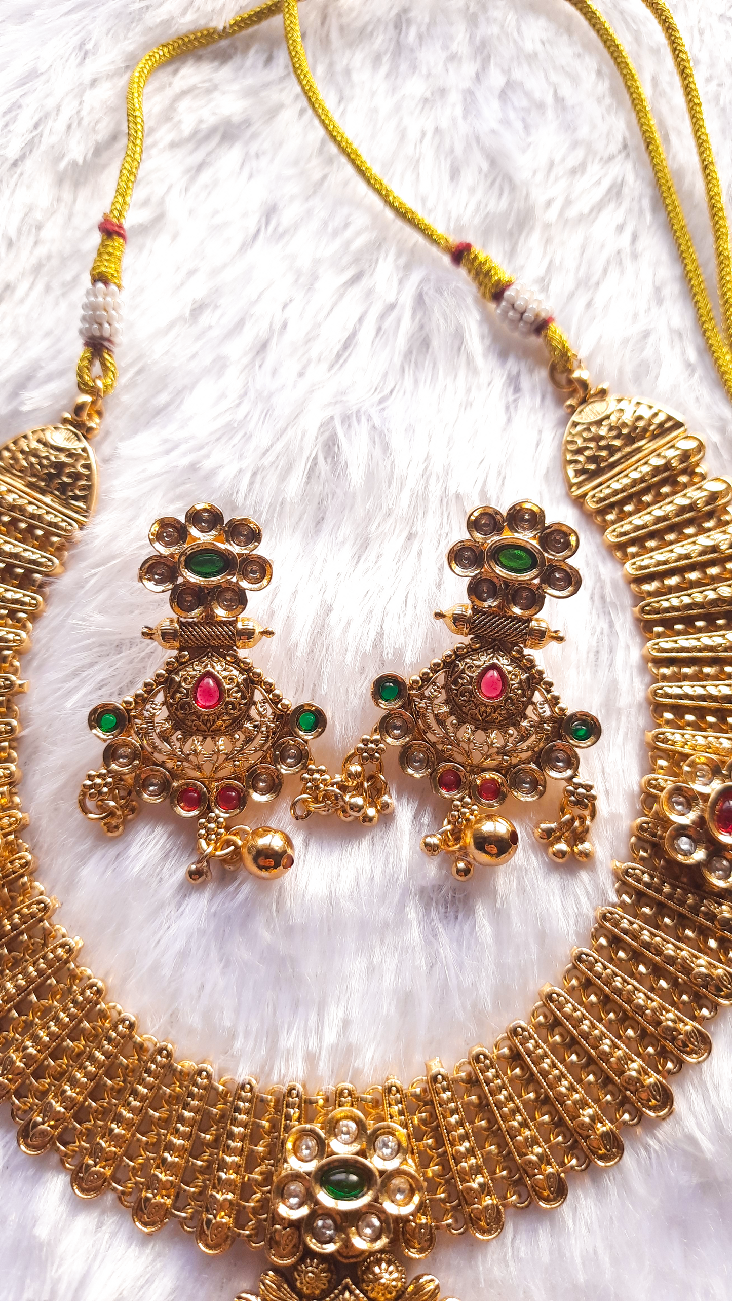 Antique Finish Rajwadi Necklace Set