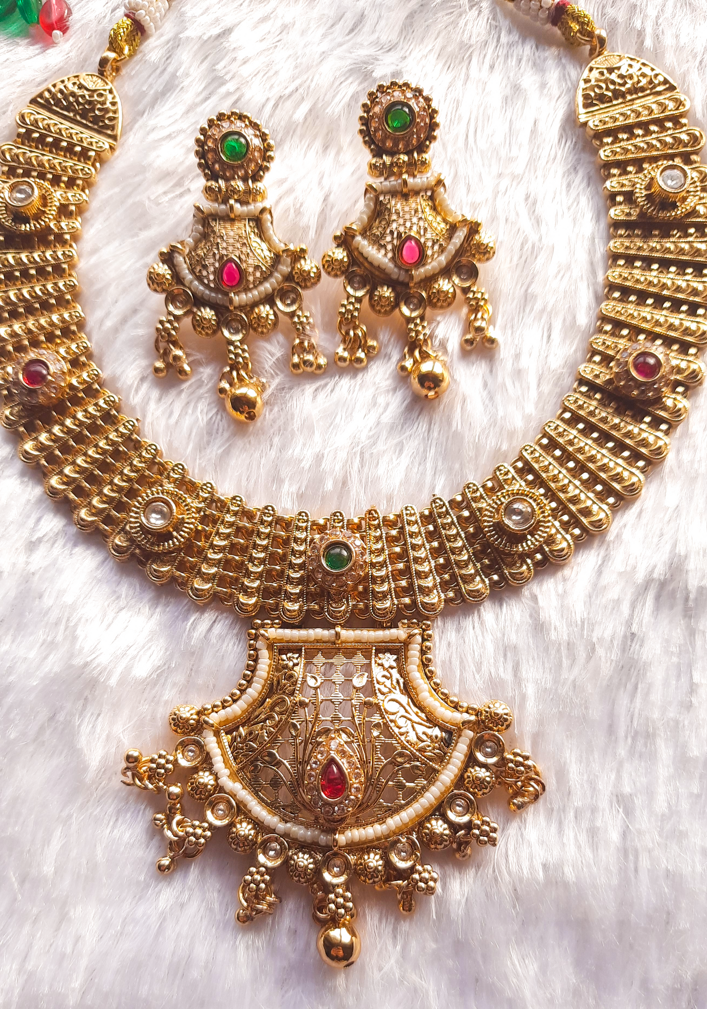 Antique Finish Rajwadi Necklace Set