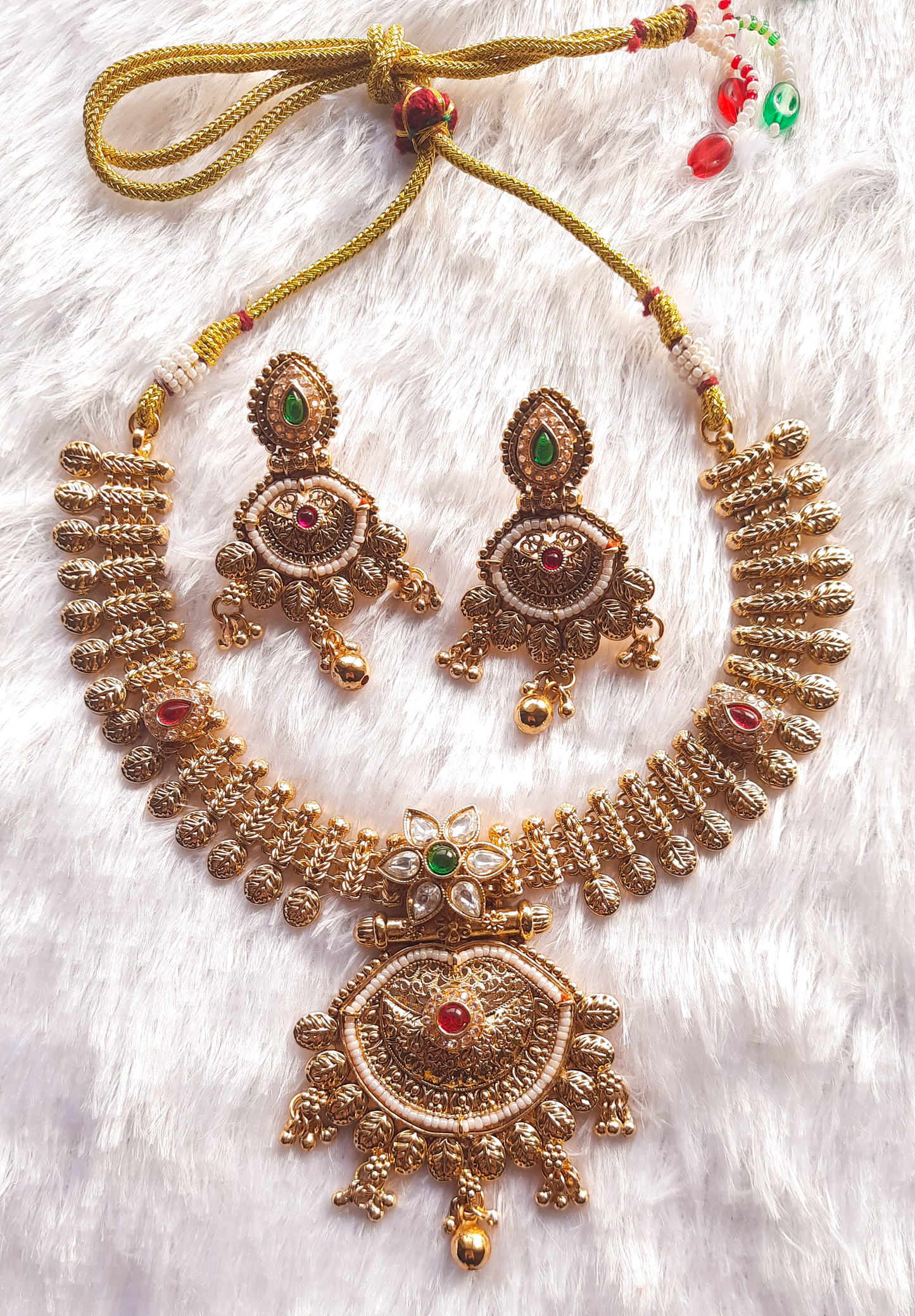 Antique Finish Rajwadi Necklace Set