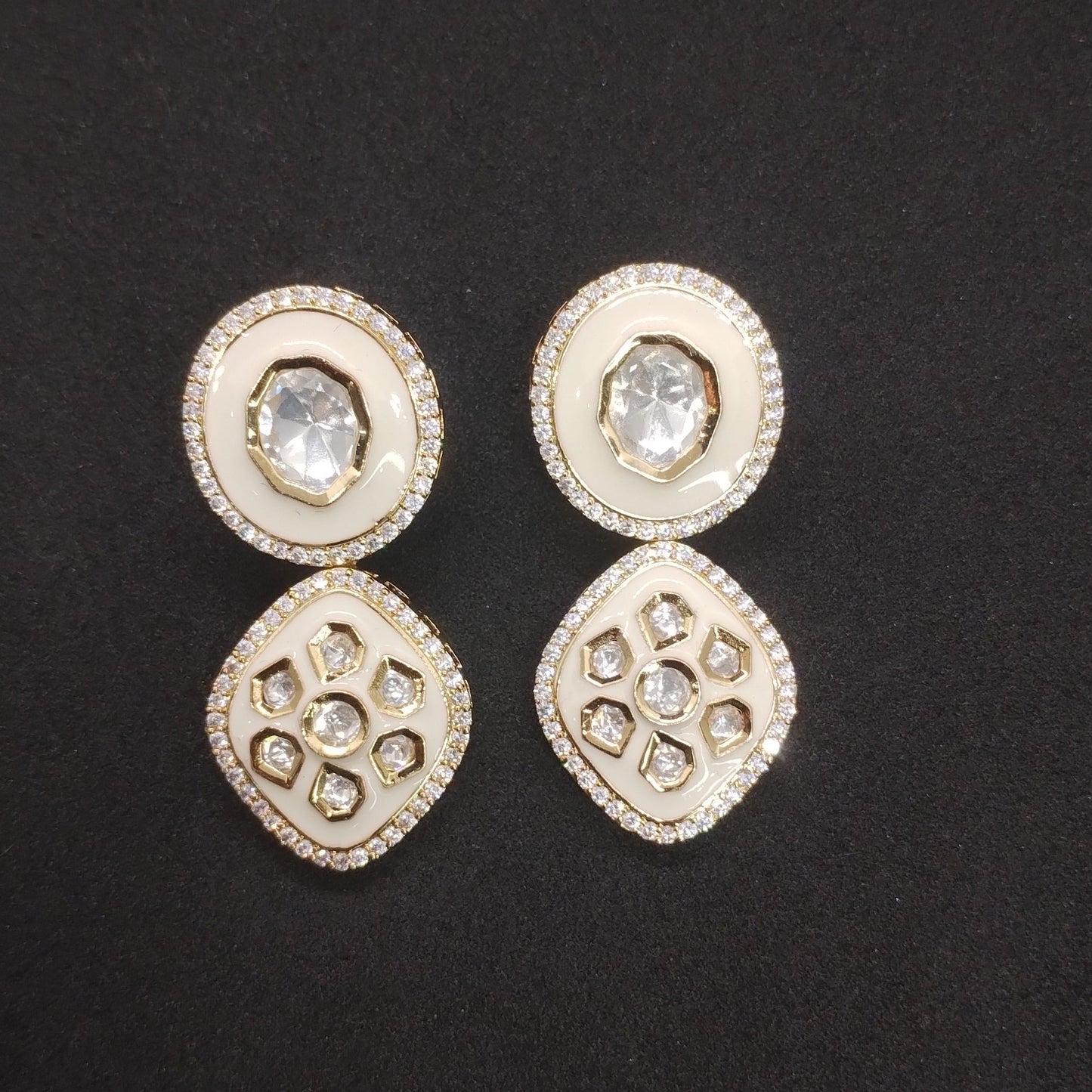 Heritage Glow – Dual Design Moissanite Earrings