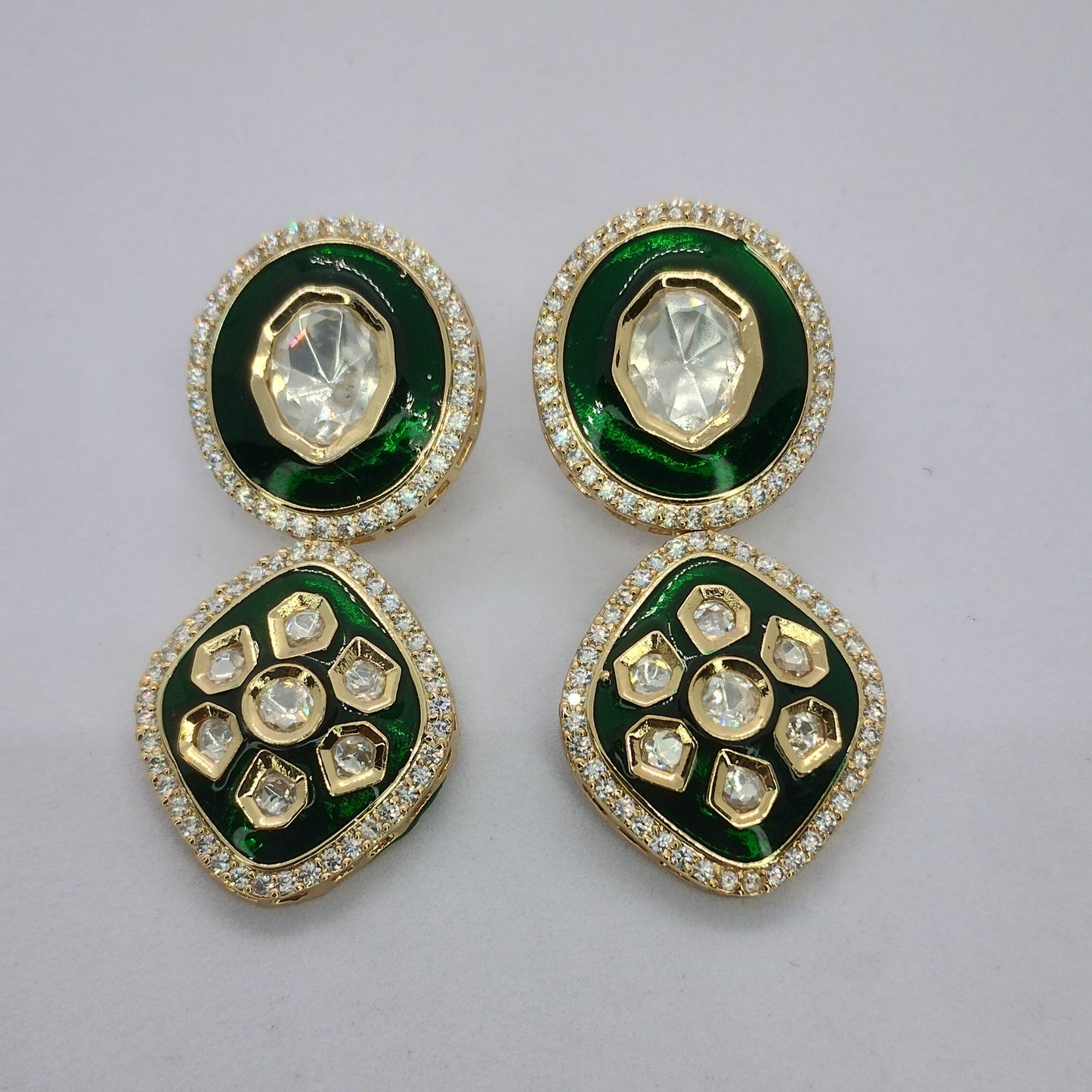 Heritage Glow – Dual Design Moissanite Earrings
