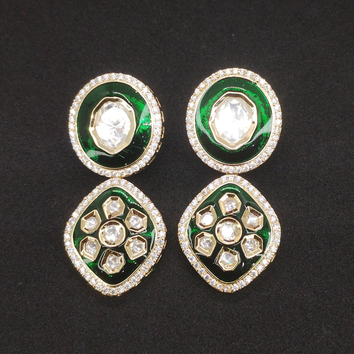Heritage Glow – Dual Design Moissanite Earrings