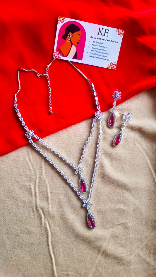 Glow & Glam: Party Wear AD Necklace