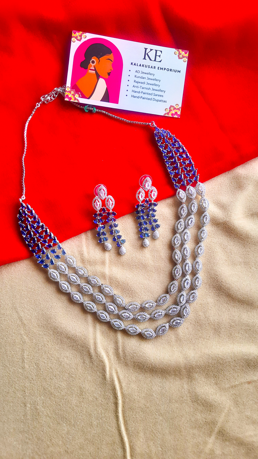 Three Layer- Party Wear AD Necklace