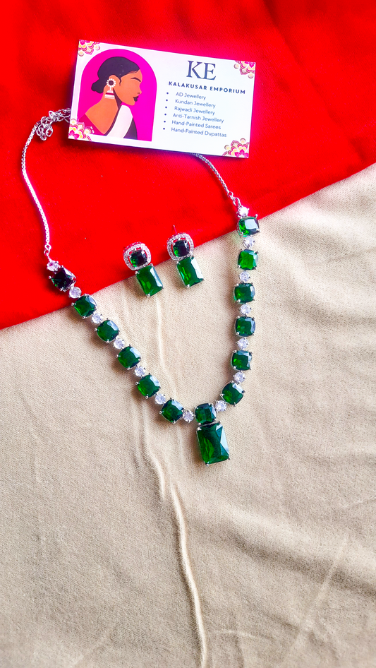 Shades of Royalty: Stylish AD Stone Jewelry Set