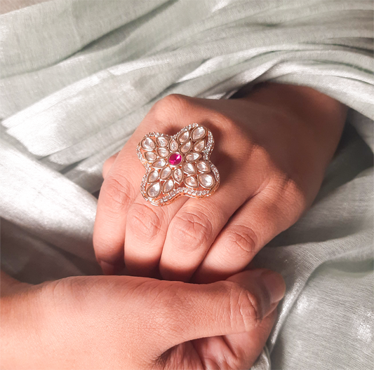 Antique Gold Moissanite Ring