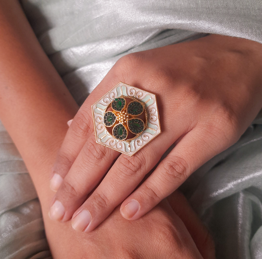 Royal Rani Meenakari Bridal Ring
