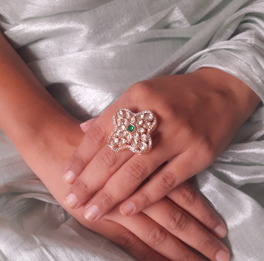 Antique Gold Moissanite Ring