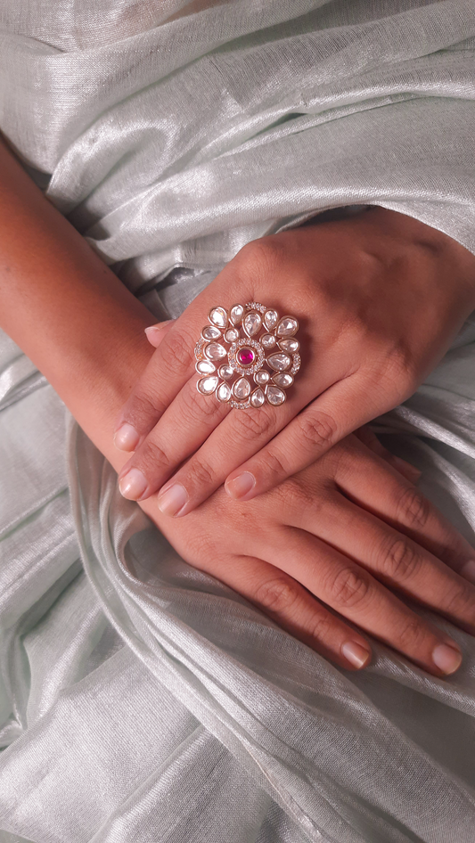 Ethereal Spark Moissanite Statement Ring