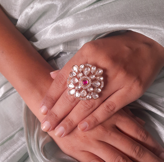 Ethereal Spark Moissanite Statement Ring