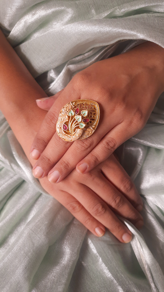 Radiant Colors Traditional Meenakari Ring