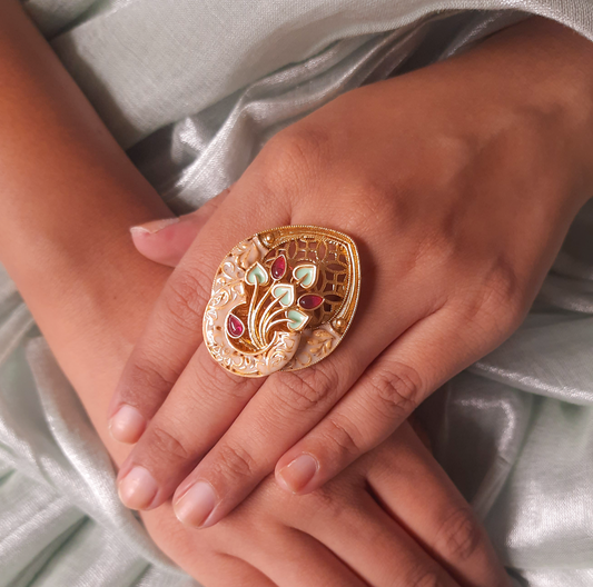 Radiant Colors Traditional Meenakari Ring
