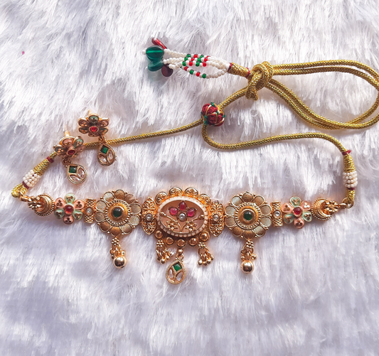 Rajwadi Meenakari Choker Set