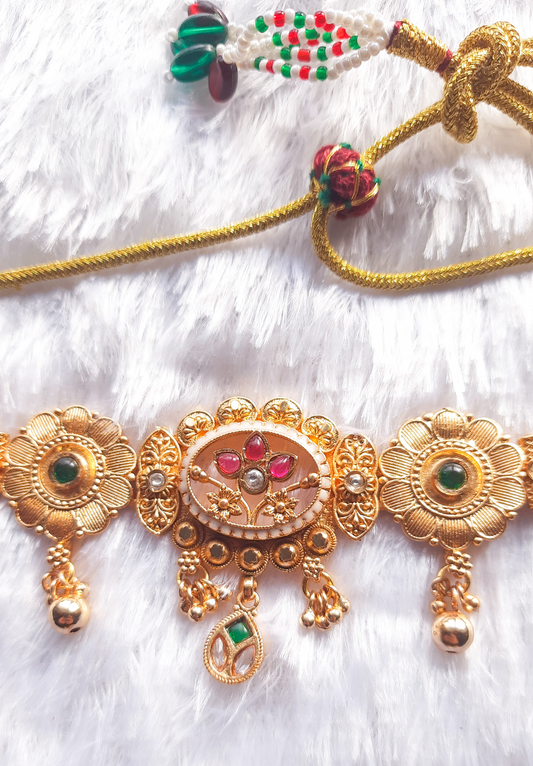 Rajwadi Meenakari Choker Set