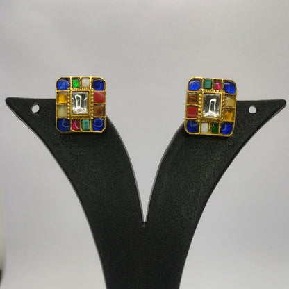 Eternal Radiance – Multicolor Jadau Earrings