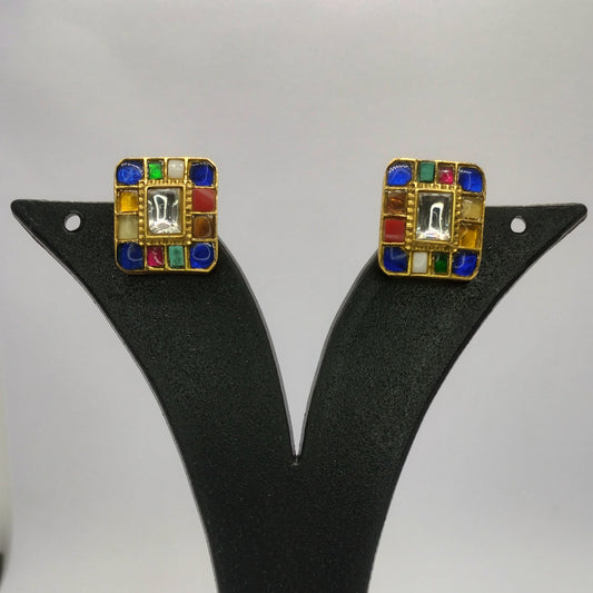Eternal Radiance – Multicolor Jadau Earrings