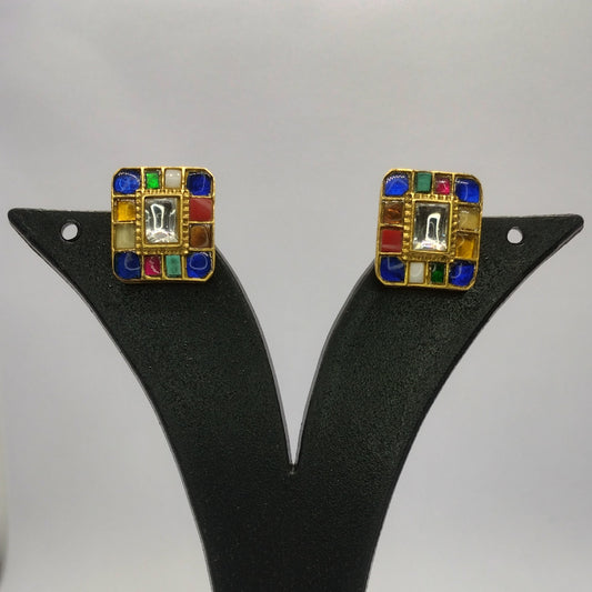 Eternal Radiance – Multicolor Jadau Earrings