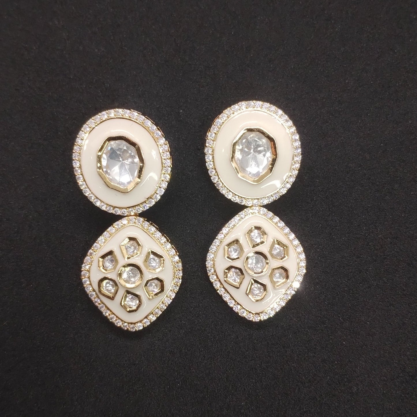 Heritage Glow – Dual Design Moissanite Earrings